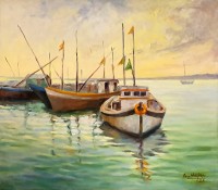 Aurangzib Hanjra, 19 x 22 Inch, Oil on Canvas, Seascape Painting, AC-AZH-025